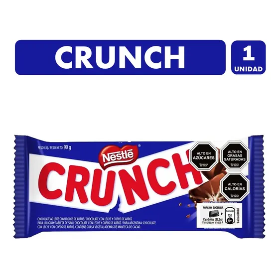 Chocolate Crunch De Nestlé, Chocolate De Leche (tableta 80g)