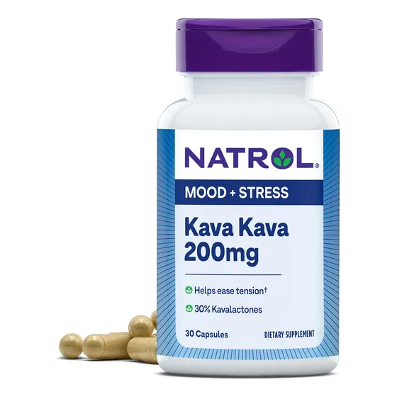 Suplemento Natrol Mood & Stress Kava Kava 200 Mg 30 Cápsulas