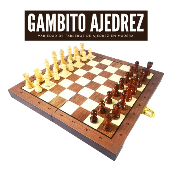 Ajedrez Imantado En Madera 3 En 1 (backgamonn Y Damas)