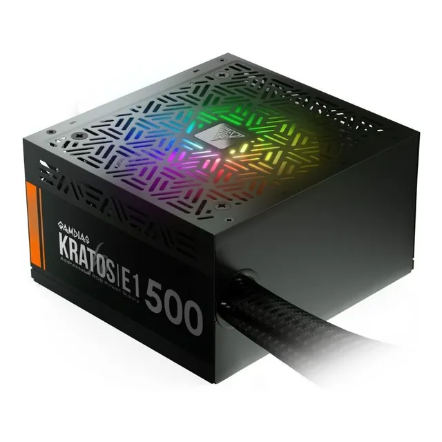 Fonte Gamer Gamdias Kratos E1-500w Preto Rgb Atx