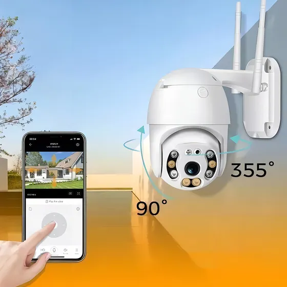 Cámara de seguridad Genérica 360 PTZ360 con resolución 2MP visión nocturna incluida color blanco