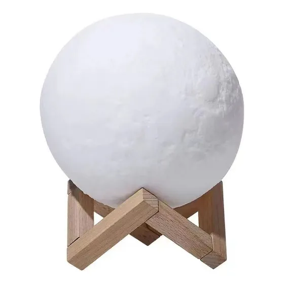 Soporte White Light + De Madera Maciza, 15 Cm, Color Luna, C