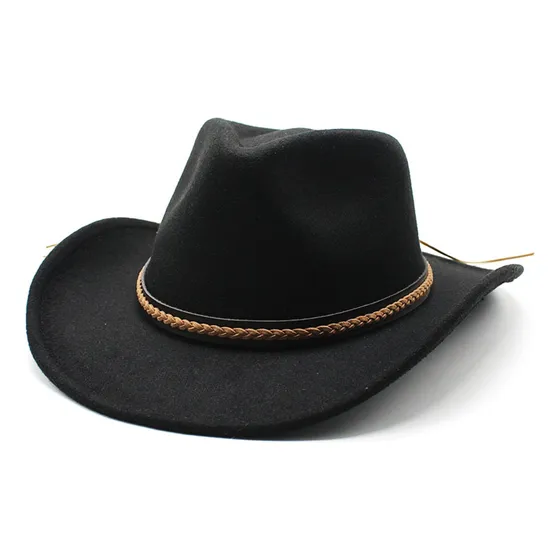 Sombrero Vaquero Moda Texana 100% Lana Gorra Unisex Elegante