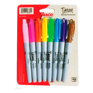 8 Plumones Permanentes Tipo Sharpie Marcador Colores Surtido 8 Plumones Permanentes Tipo Sharpie Marcador Colores Surtido