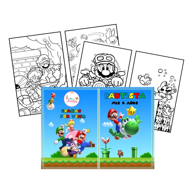 Libros Para Colorear Mario Bros X 10 Unidades