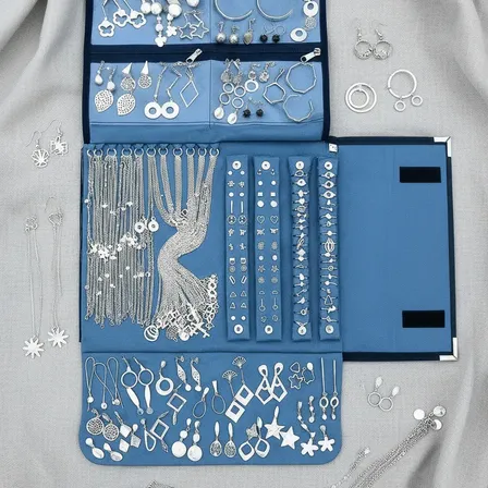 Kit 50 Peças 100% Folheados A Prata 925 Semi Joias Femininas