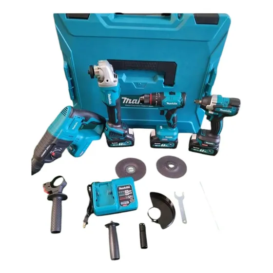 Kit Taladro, Pulidora, Rotomartillo Y Llave De Impacto 68vol