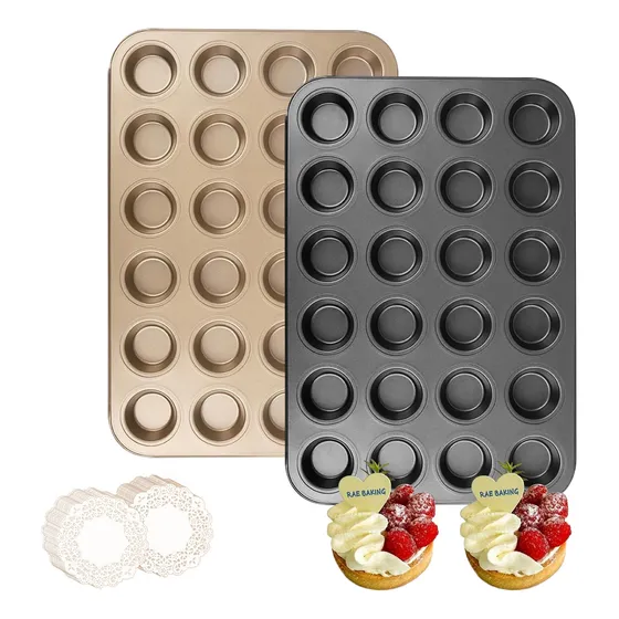 Set 2 Charolas Para Pan 24 Moldes Cupcakes 100 Capacillos