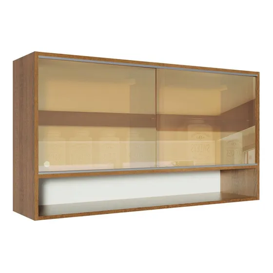 Alacena Madesa Glamy 2 Puertas Corredizas Blanco Color Marrón