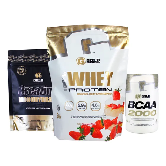 Combo Crecimiento Muscular Gold Nutrition Whey Protein 