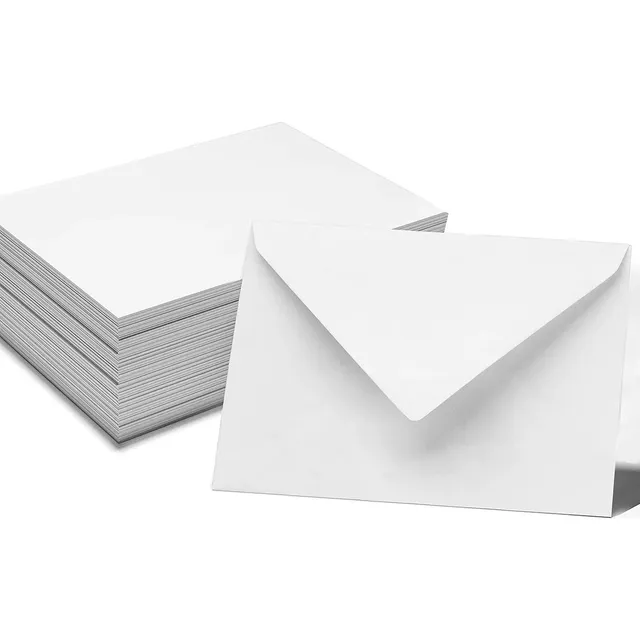 50 Sobres Papel Blanco 11x16 90gr Invitacion Tarjetas Boda
