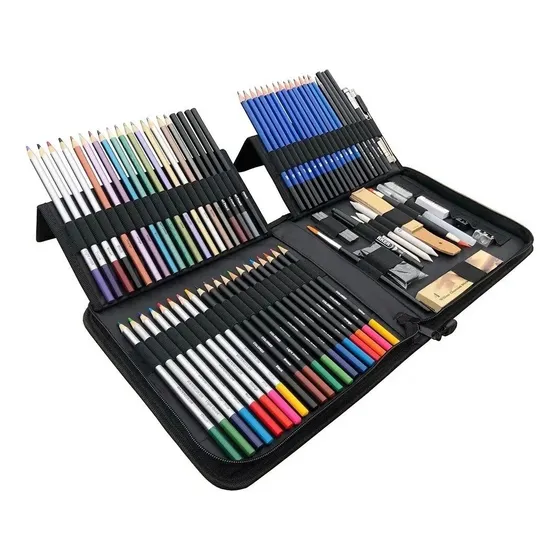 Set Lapices Colores 83 Pzs Dibujo Profesional Estuche
