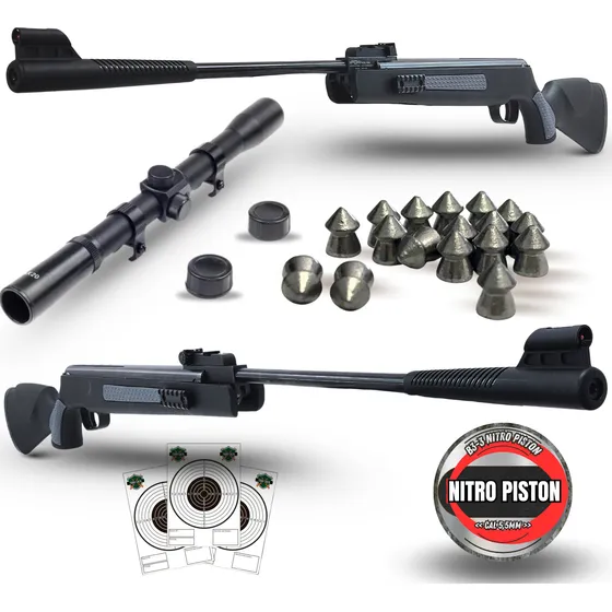 Rifle Aire Comprimido Fox Rebel Sr1400 Nitro Pistón Caza