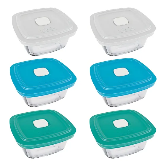 Conjunto 6 Potes De Vidro Com Tampa 1l Marinex Facilita