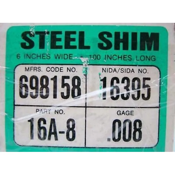 Shim Steel (papel España Acero Bajo Carbono) .008   6 X100 