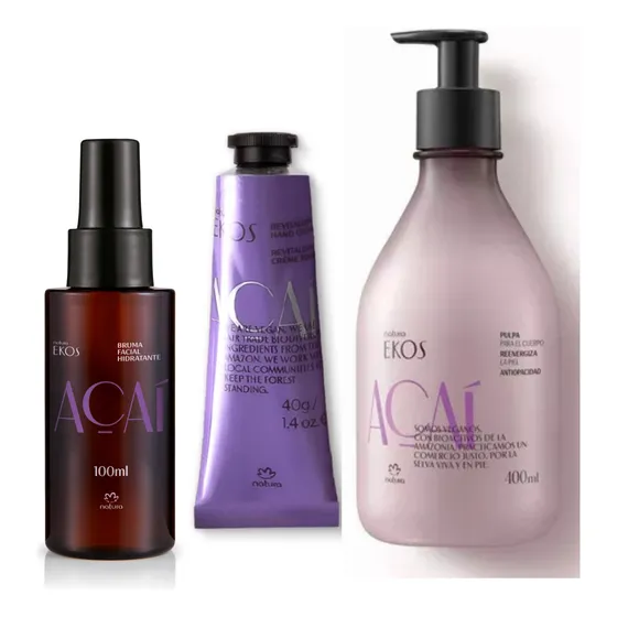 Kit Natura Cuidado Corporal -bruma Facial +ekos Manos Acaí