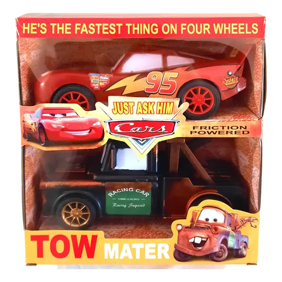 Autos Cars Rayo Mc Queen Y Grua Mate A Friccion Grandes 20cm