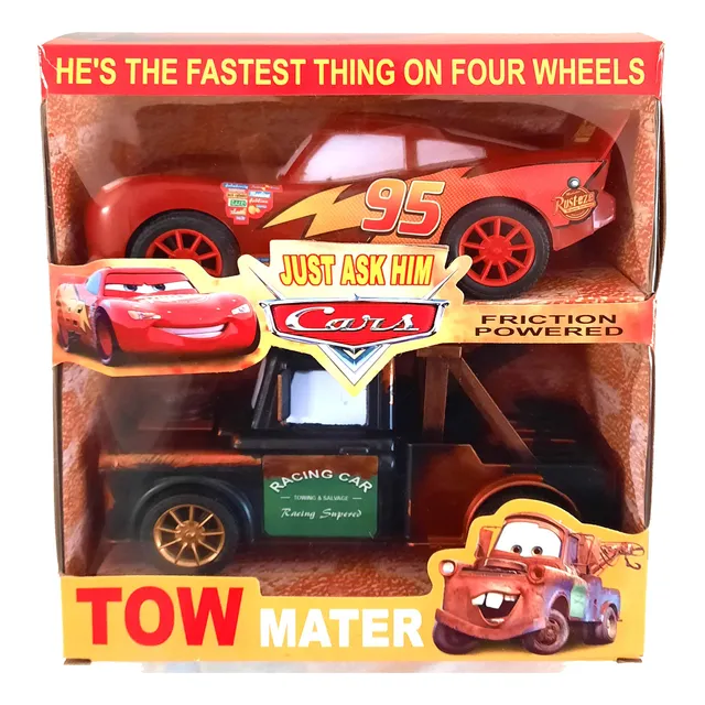 Autos Cars Rayo Mc Queen Y Grua Mate A Friccion Grandes 20cm