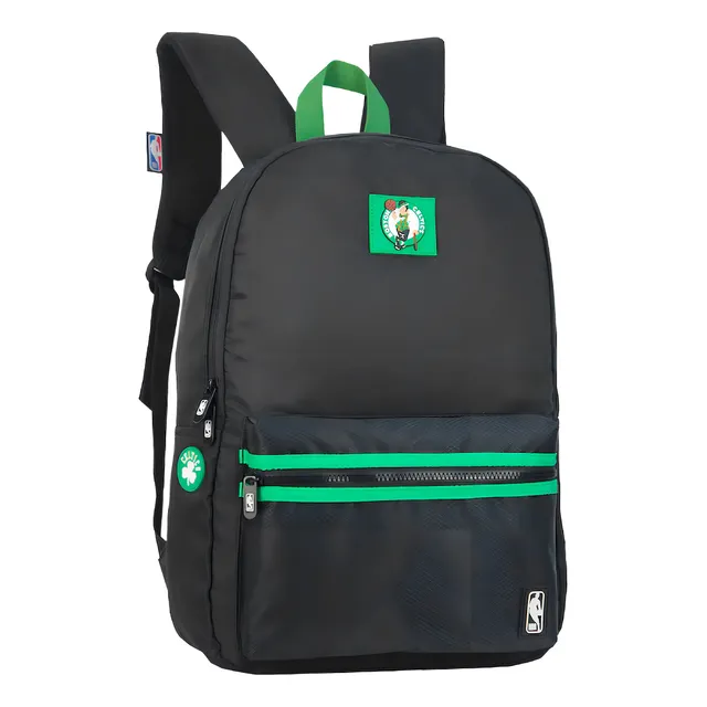 Mochila Deportiva Nba Equipos Basquet Urbana Acolchada Color Negro/Verde Diseño de la tela Celtics