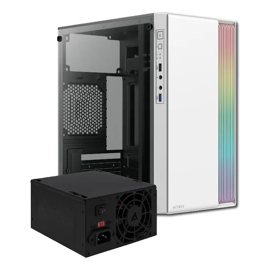 Gabinete Acteck Fusion Ii Gi440 Fuente 500w Mini Torre Blanc