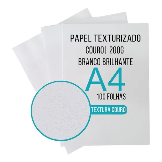 Papel Texturizado Couro 200g A4 Glossy Masterprint 100 Fls