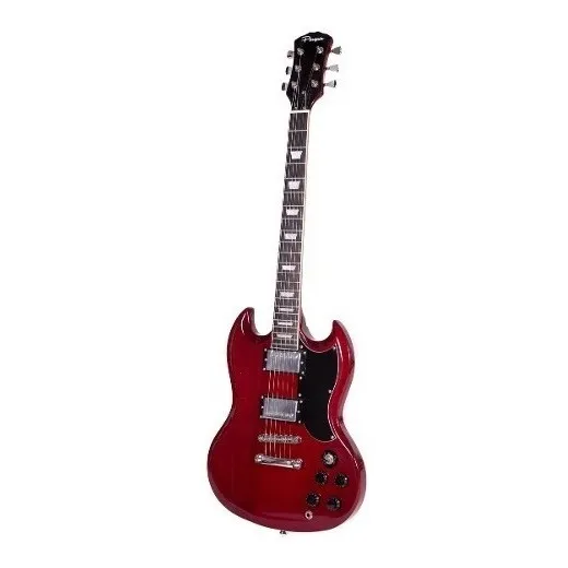 Guitarra Eléctrica Parquer Sg Cherry Roja Con Funda