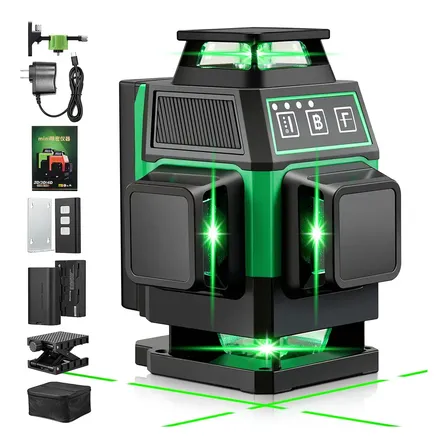 Nível Laser Verde 16 Linhas 4d Autonivelante Com 2 Baterias