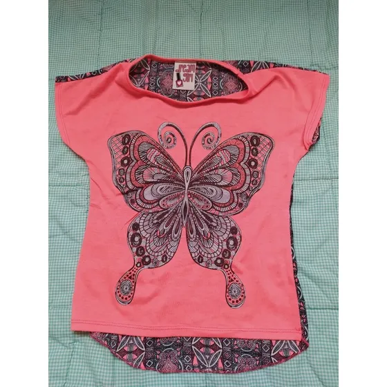Camisa Niña Mariposa Talla7-8 Años ( Usado )