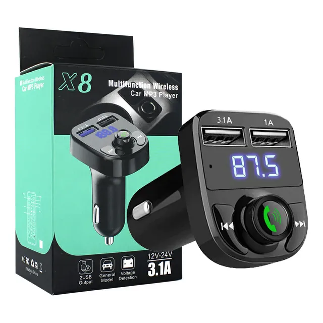 Transmisor Fm Bluetooth Para Carro X8 Adaptador Modulador