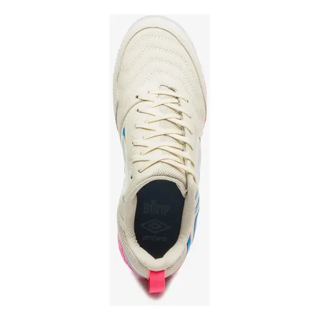 Chuteira Futsal Umbro Pro 5 Bump. White Asparagus/cloisonne/rosa Flúor 40 Br