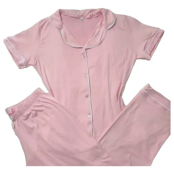 Pijama De Dama Pantalón De Botones 