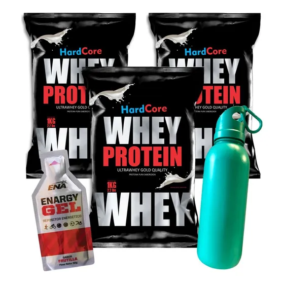 3k Whey Protein Proteína Hardcore + Botella