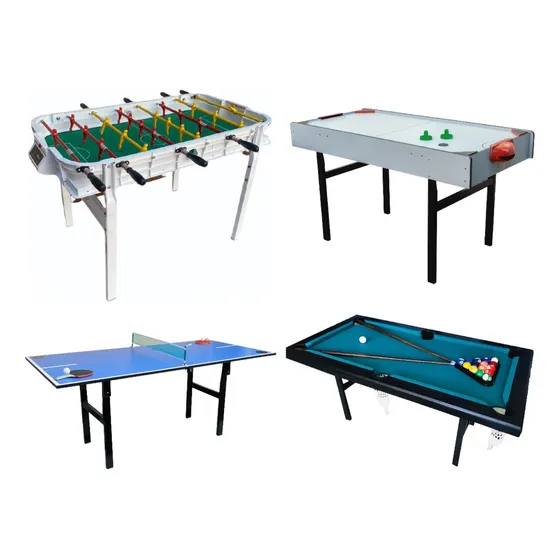 Combo Emprendimiento Metegol Tejo Pool Pinpong Completos Mesa De Metegol Blanco