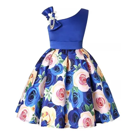 Vestido Fiesta Gala Para Niña Color Rosado, Color Azul.