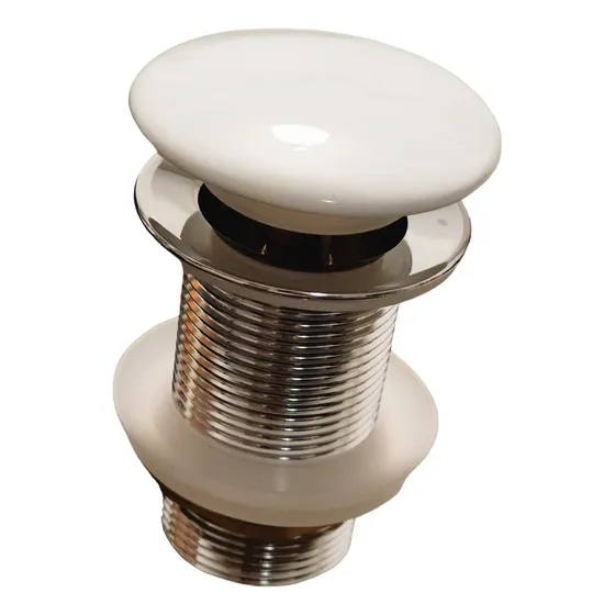 Sopapa Click Tapon Para Bacha  Porcelana Blanca  