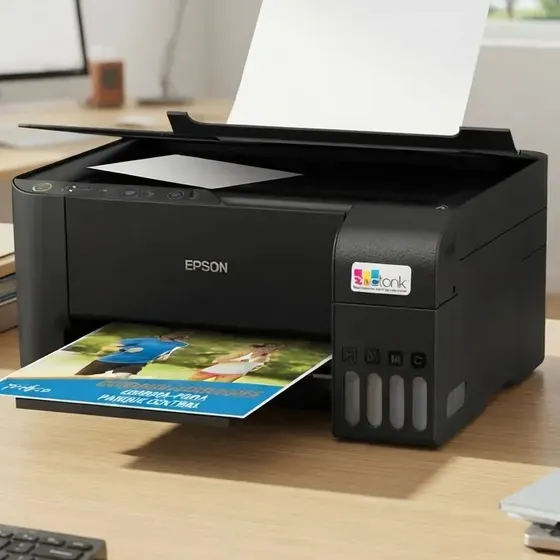 Impressora 3x1 Multifuncional Epson Ecotank L3250 Wifi Biv Cor Preto 100V/240V
