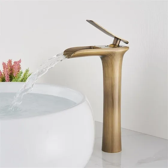 Higoh Grifo Mezclador Lavabo Baño Moderno Cascada Agua Fria