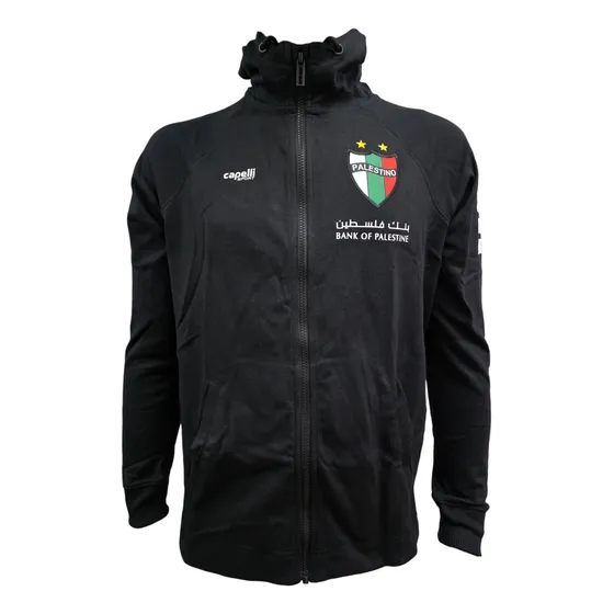 Poleron Palestino 2025 Negro Con Gorro Tipo Canguro Capelli