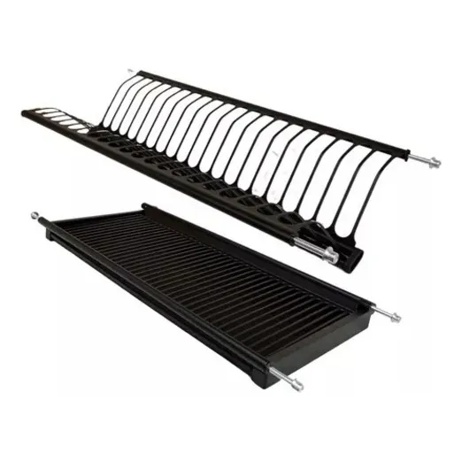 Platera Negra De Acero Inoxidable 80 Cm Marca Bari