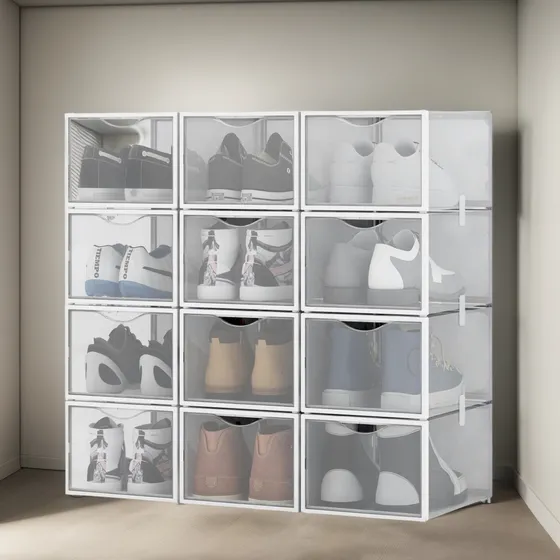 Cajas Estantes Organizador Apilables Zapatos Championes X 12