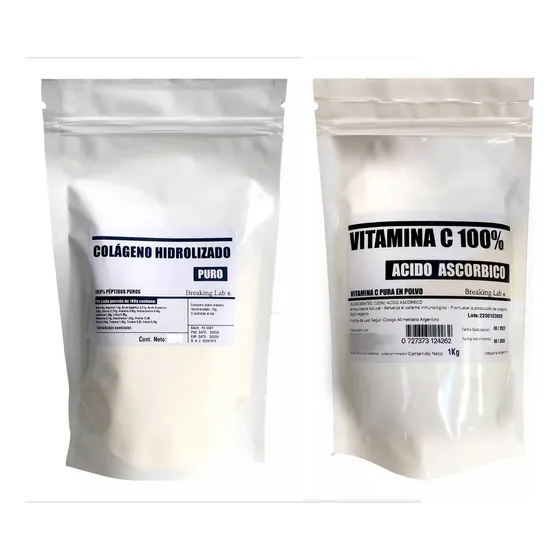 Ácido Ascórbico (vitamina C) 1kg + Colageno Hidrolizado 1kg!