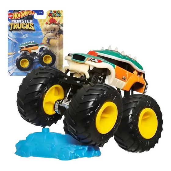 Hot Wheels Monster Trucks Bowser Super Mario Carrinho 1/64