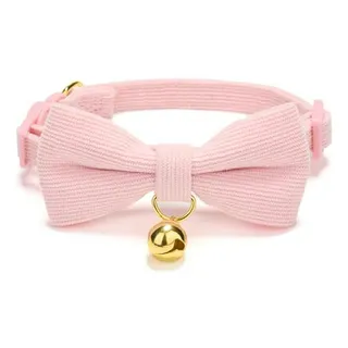 Collar Para Gatos Con Moño Y Campana, Ajustable En Corduroy Collar Para Gatos Con Moño Y Campana, Ajustable En Corduroy