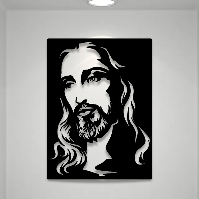 Cuadro Decorativo Jesús Cristo Calado Laser En Fibroplus Mdf
