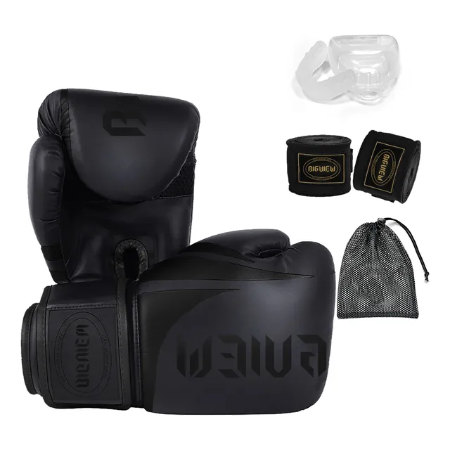 Guantes De Boxeo Bigview Qj2c5s 8-16 Oz Negros Hombre