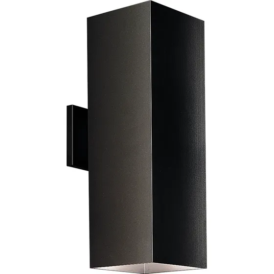 Lampara De Pared Arquitectonica 2x E27 Ip65 Negra Lighting