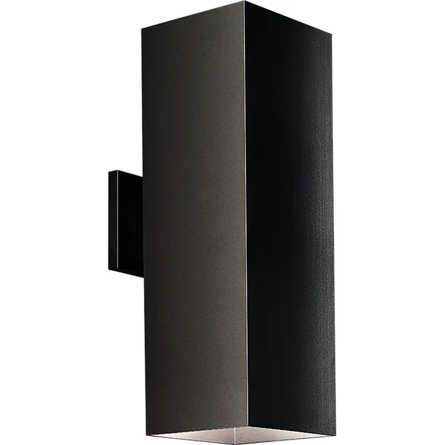 Lampara De Pared Arquitectonica 2x E27 Ip65 Negra Lighting