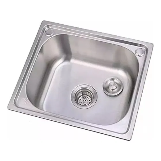 Pileta Cocina Simple Vindex Sobreponer Con Válvula Y Rebose