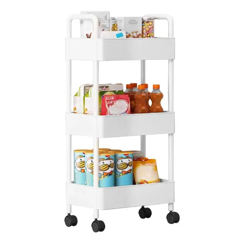 Carrito Carro Organizador Ruedas Multiuso Chef Choice 3 Niveles Color Blanco