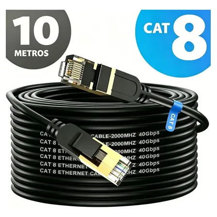 Cabo De Rede Ethernet Cat8 10m 40gbps Conector Rj45 Cat Gruciso